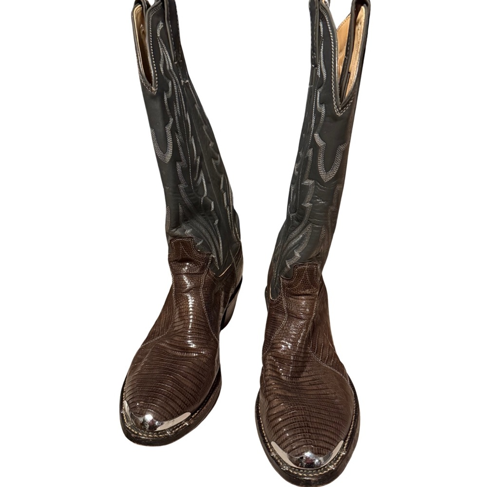 Justin Boots Brown and Gray Cowboy Western Boots